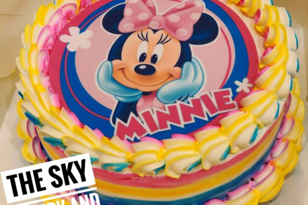 C017 – SMALL ROUND COLOURFUL CAKE WITH MINNIE