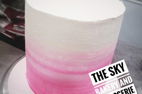 L002 - Extra high Pink and white Colouful Cake